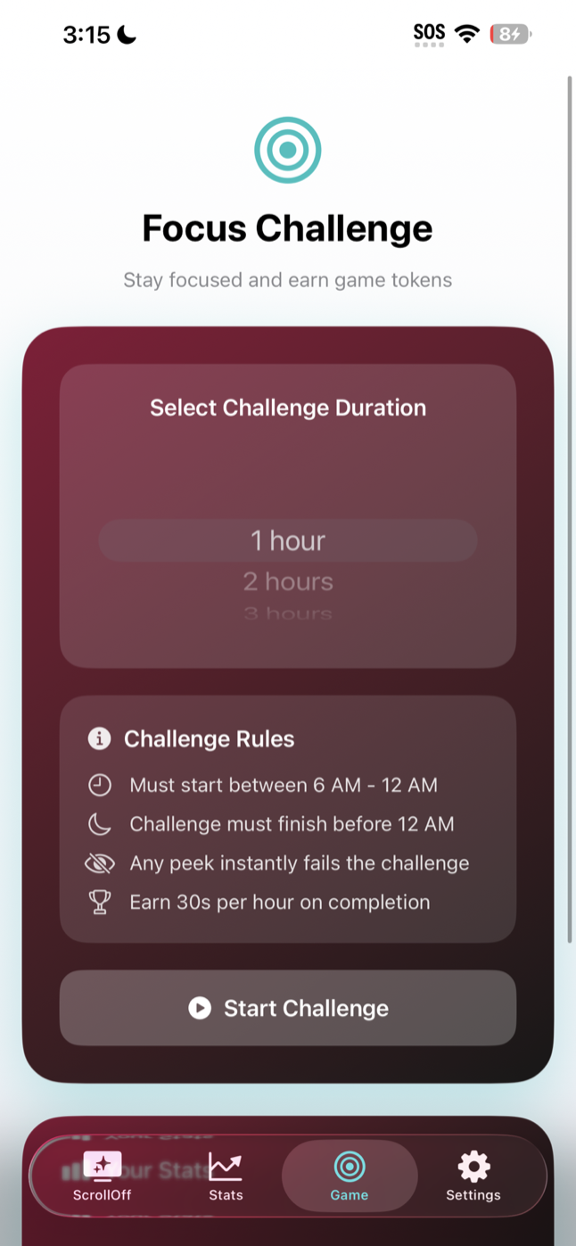 Focus Challenge Start