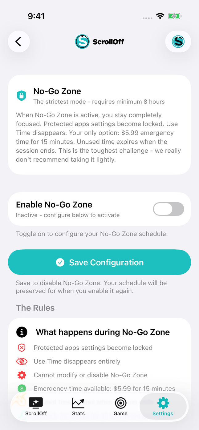 iOS No-Go Zone