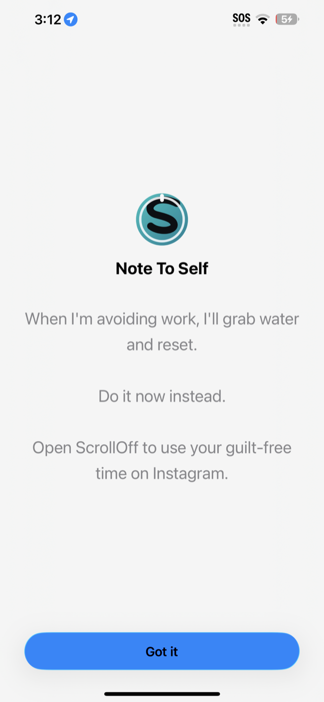 Shield with Note to Self